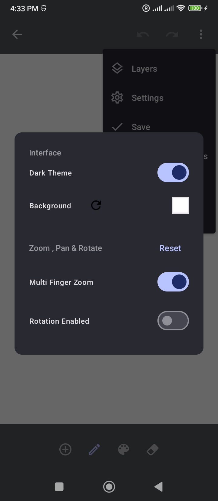 An infinite canvas, real brushes screenshot